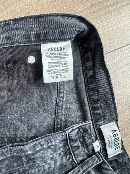 Agolde REN Wide-Leg High Rise Jeans-Dark Grey - Picture 4 of 10
